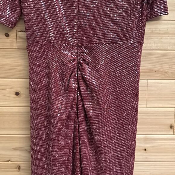 Adrianna Papell Size 6 Bethany Wrap Front Sequin Full Length Gown - Picture 13 of 14